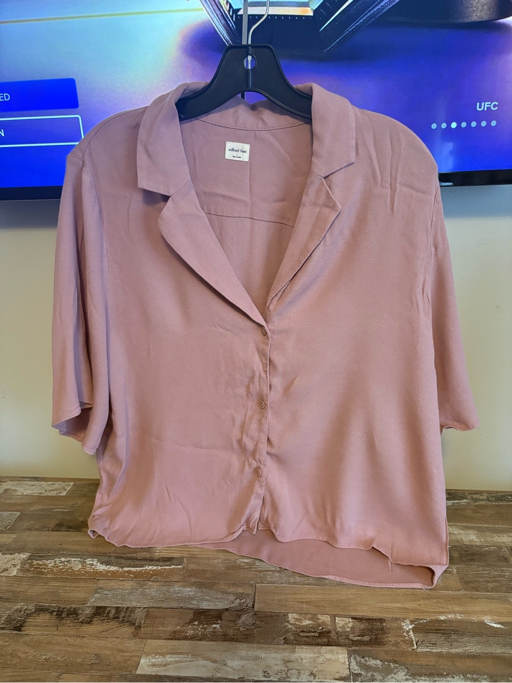 Wilfred Dusty Rose Button-Front Relaxed Shirt